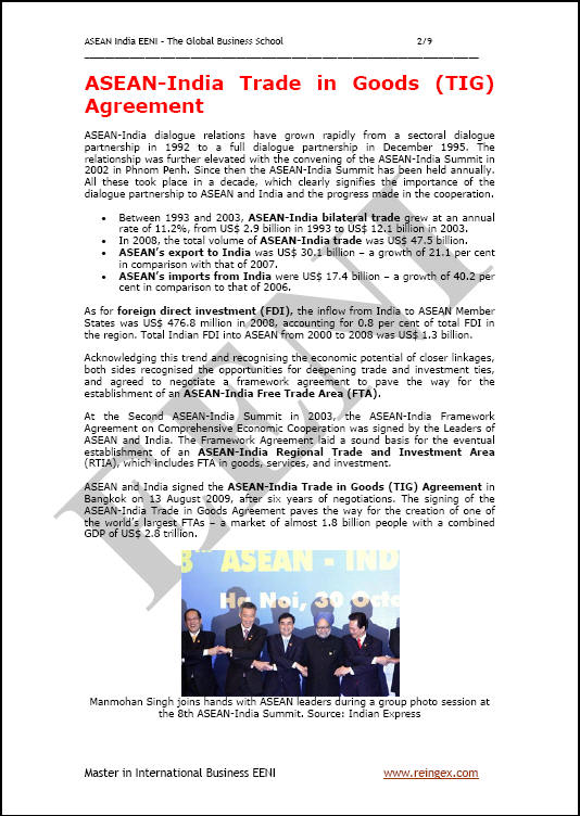ASEAN (Indonesia)-India Perjanjian perdagangan bebas (Kursus, Magister, Doktor)