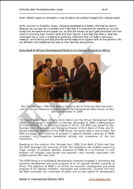 Kursus Magister: Afrika-India Perdagangan luar negeri