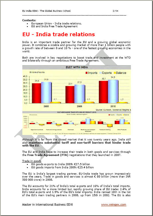 Uni Eropa-India Perjanjian perdagangan bebas (Kursus, Magister, Doktor)